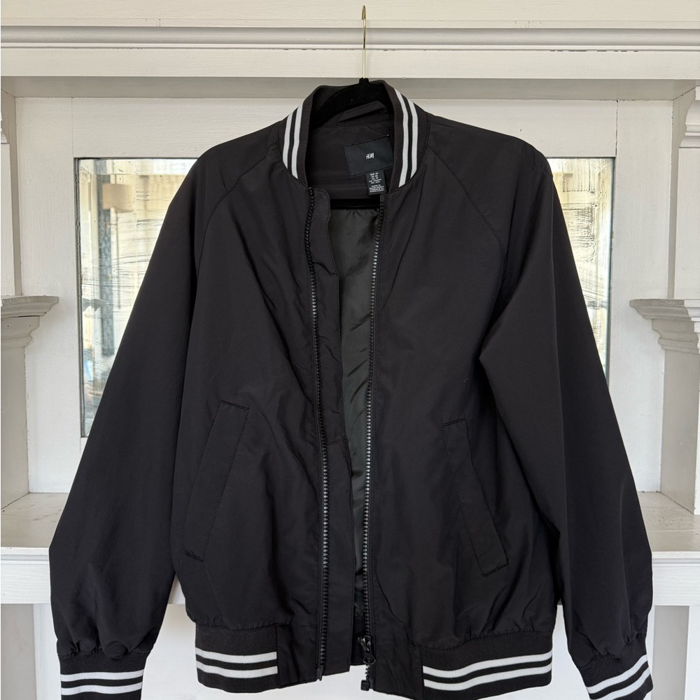 H&M Black Varsity Bomber Jacket